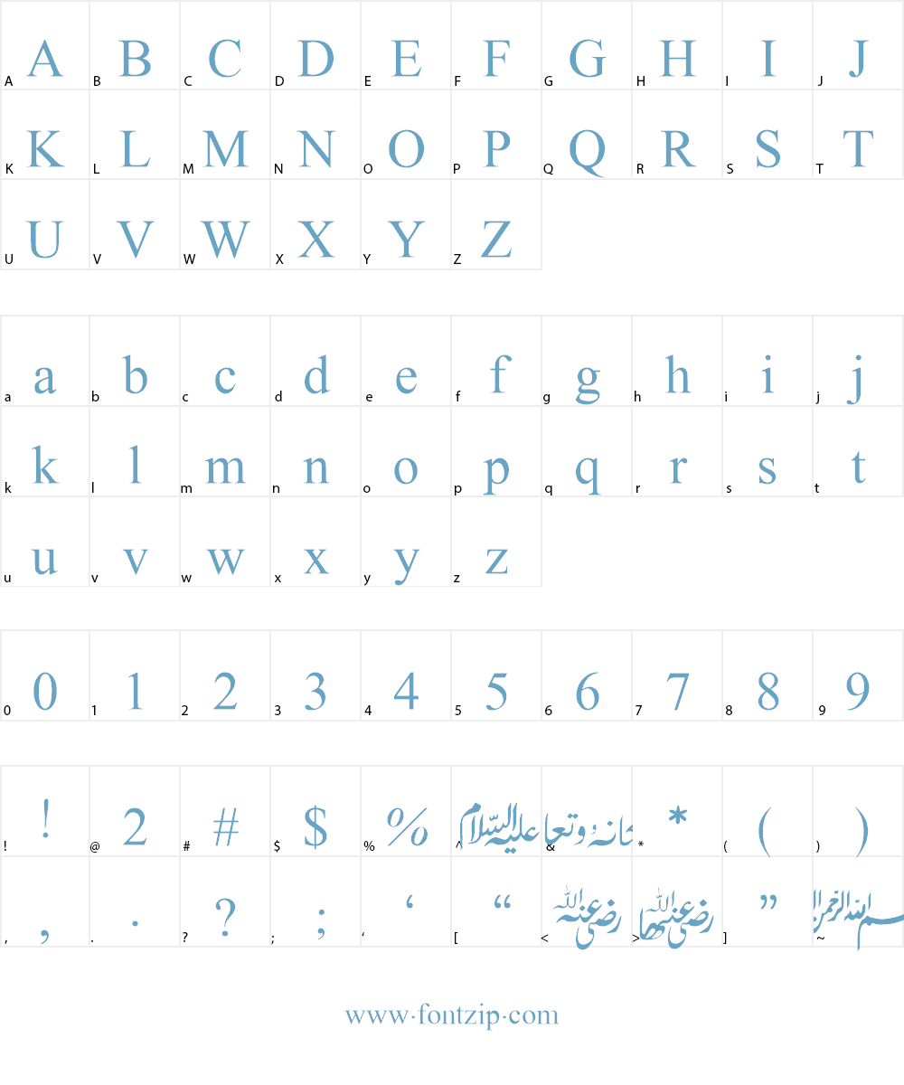MV DawlatulIslam Font Character
